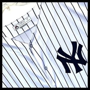 6XL Majestic New York NY Yankees MLB Jersey Pinstripe Cool Base 6XL BLANK